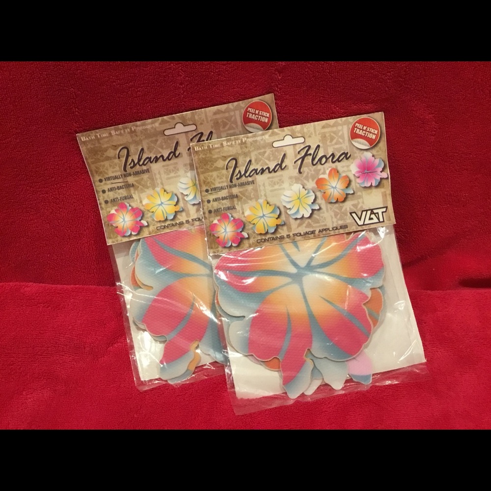 Island floral bath tub grip decals